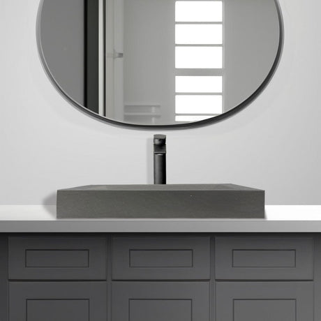 Templey Rectangular Cast Concrete Vessel Sink - Black