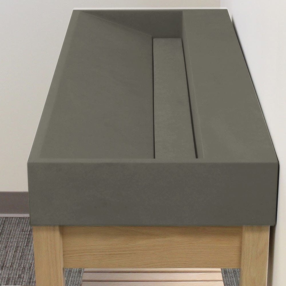 Thorold Rectangular Cast Concrete Vessel Sink - Dark Grey