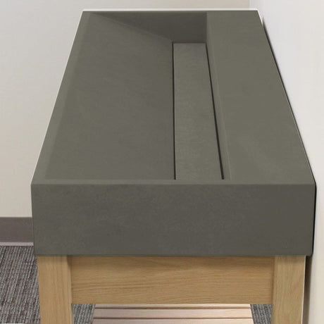 Thorold Rectangular Cast Concrete Vessel Sink - Dark Grey