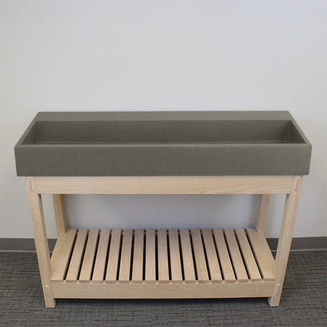 Thorold Rectangular Cast Concrete Vessel Sink - Dark Grey