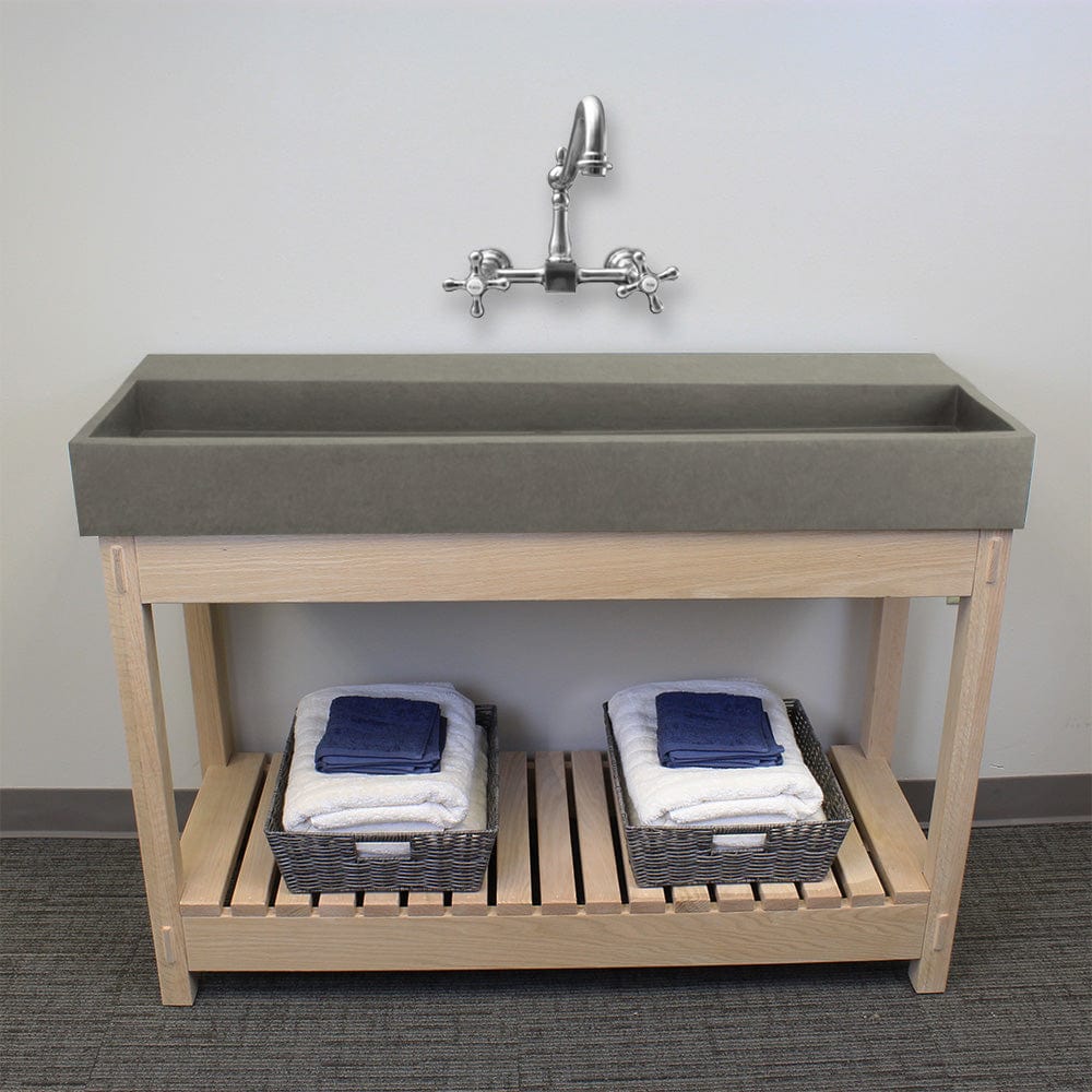 Thorold Rectangular Cast Concrete Vessel Sink - Dark Grey