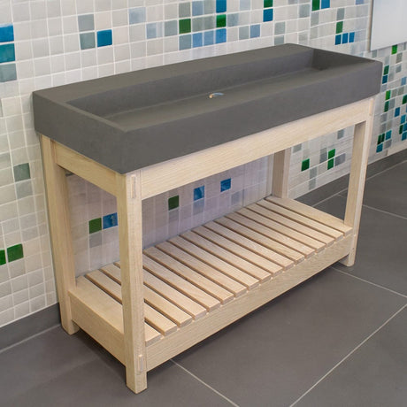 Thorold Rectangular Cast Concrete Vessel Sink - Dark Grey