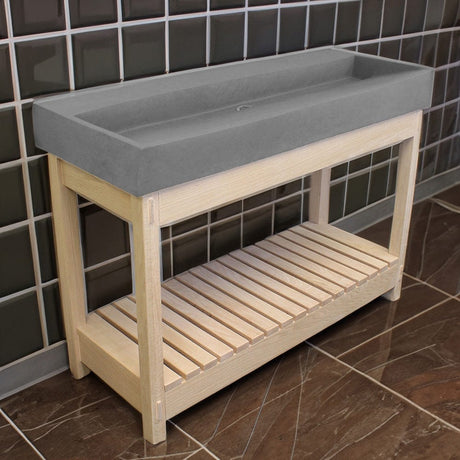 Thorold Rectangular Cast Concrete Vessel Sink - Light Gray