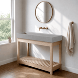 Thorold Rectangular Cast Concrete Vessel Sink - Light Grey