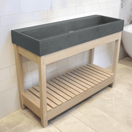 Thorold Rectangular Cast Concrete Vessel Sink - Speckled Dark Gray Sandstone