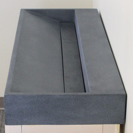 Thorold Rectangular Cast Concrete Vessel Sink - Speckled Dark Gray Sandstone