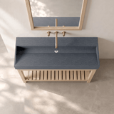 Thorold Rectangular Cast Concrete Vessel Sink - Speckled Dark Grey Sandstone