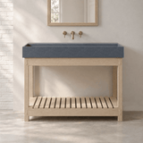 Thorold Rectangular Cast Concrete Vessel Sink - Speckled Dark Grey Sandstone
