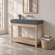 Thorold Rectangular Cast Concrete Vessel Sink - Speckled Dark Grey Sandstone