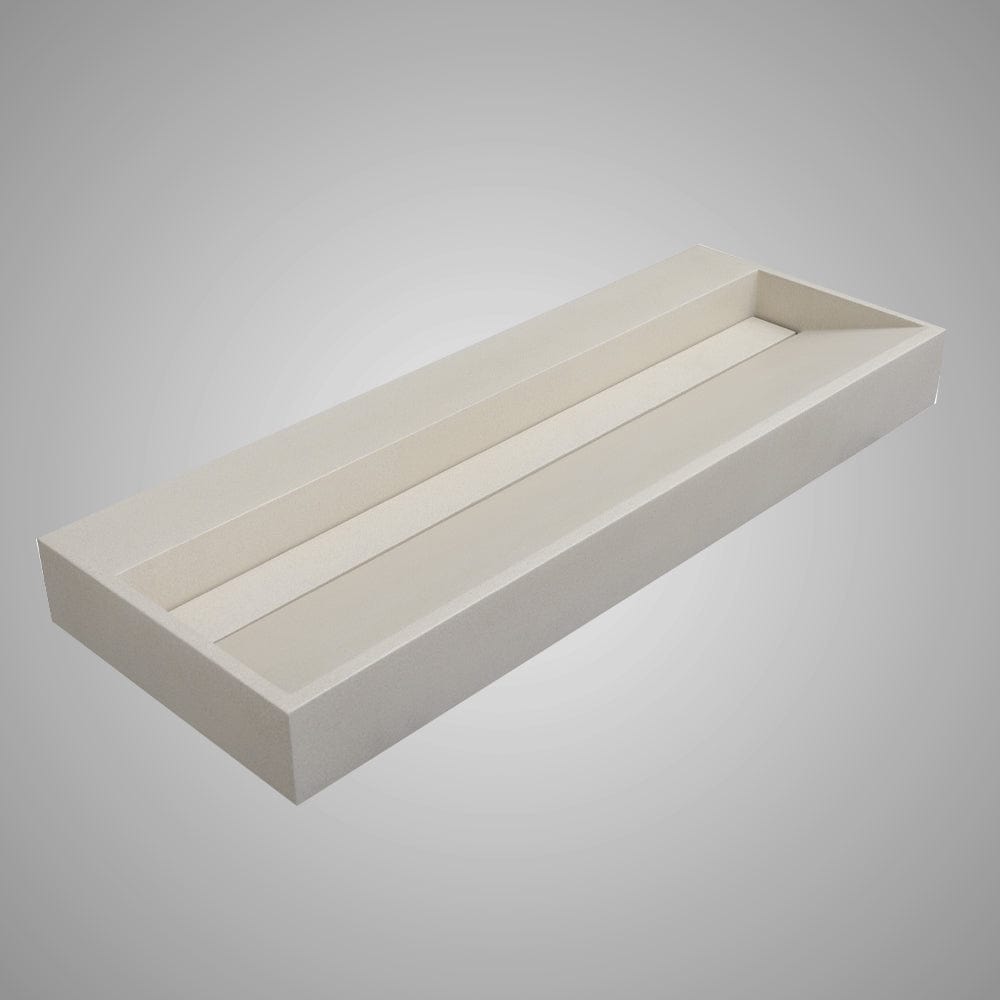Thorold Rectangular Cast Concrete Vessel Sink - White Sandstone