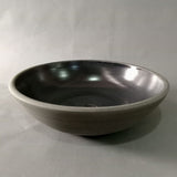 Tierra Round Vessel Ceramic Concrete Sink - Black Ceramic Interior with Grey Exterior