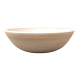 Tierra Round Vessel Ceramic Concrete Sink - Smooth White Ceramic Interior with Textured Sand Exterior