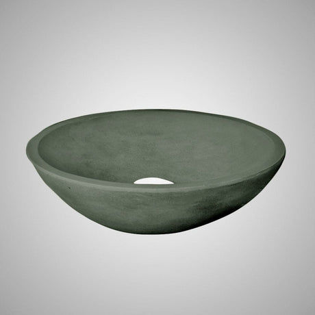 Tigard Round Cast Concrete Vessel Sink - Copper Green