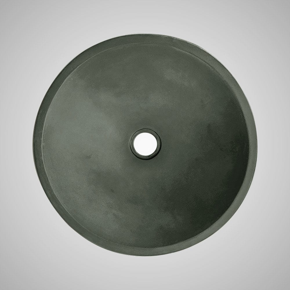 Tigard Round Cast Concrete Vessel Sink - Copper Green