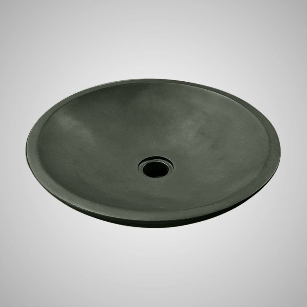 Tigard Round Cast Concrete Vessel Sink - Copper Green