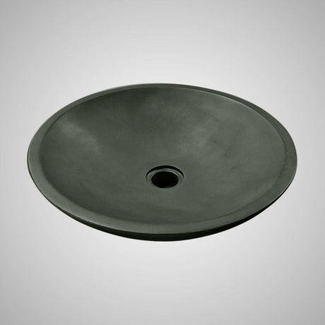 Tigard Round Cast Concrete Vessel Sink - Copper Green