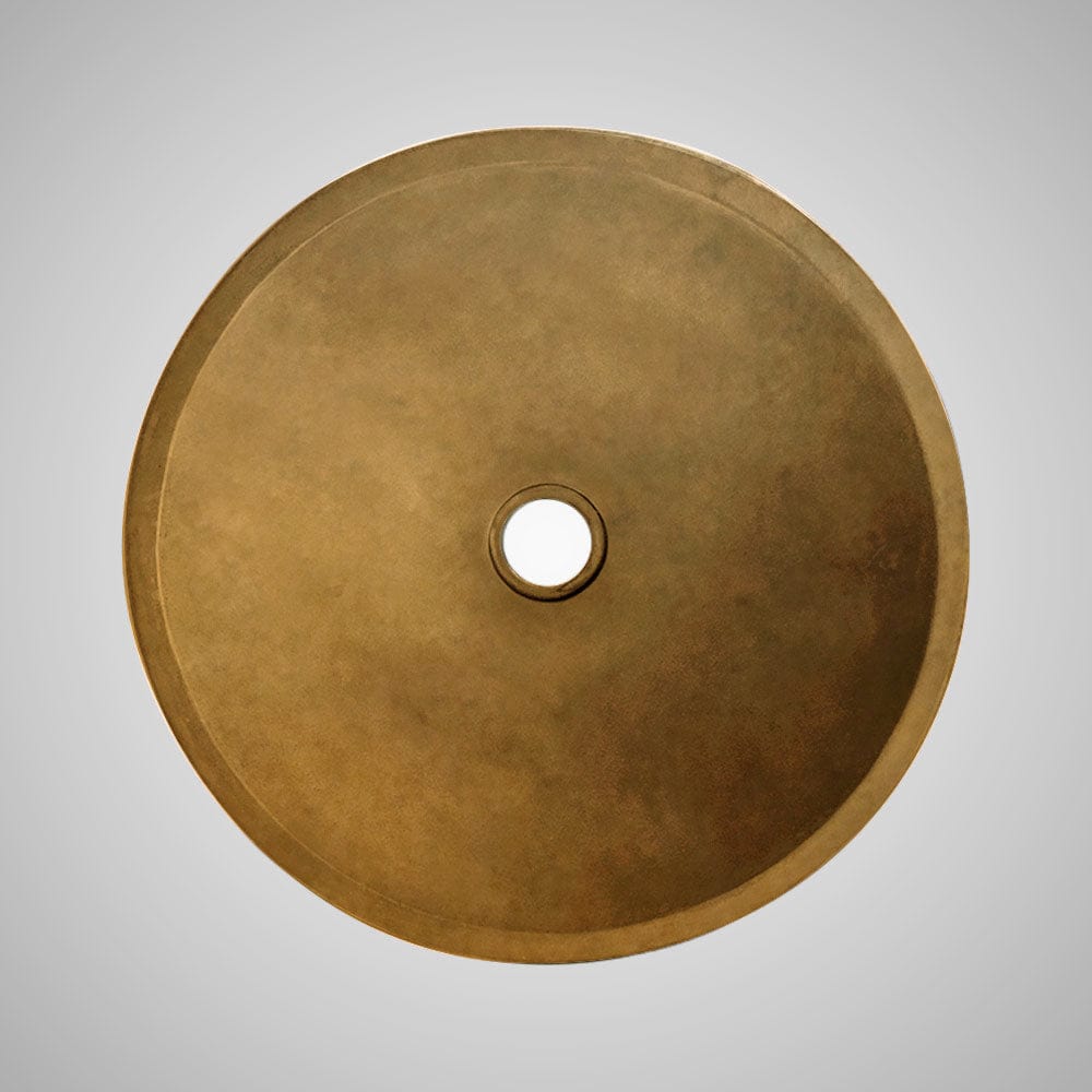 Tigard Round Cast Concrete Vessel Sink - Vintage Brown