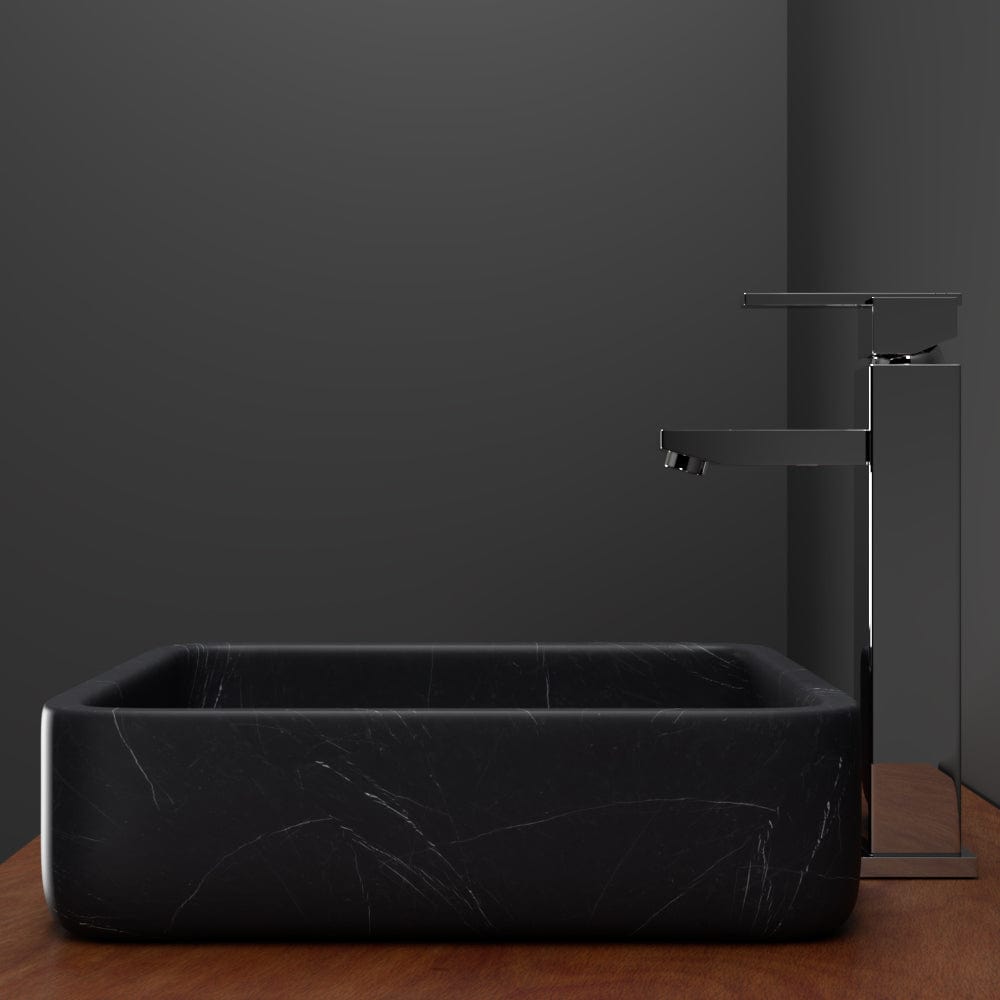 Toro Smooth Honed Black Forest Marble Vessel Sink