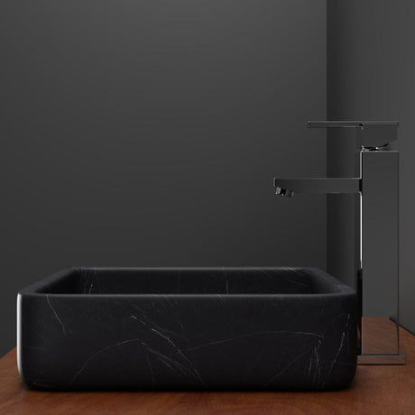 Toro Smooth Honed Black Forest Marble Vessel Sink