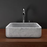 Toro Smooth Honed Moon White Marble Vessel Sink
