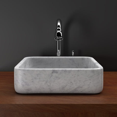 Toro Smooth Honed Moon White Marble Vessel Sink