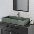 Toxey Rectangular Cast Concrete Vessel Sink - Copper Green