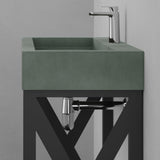 Toxey Rectangular Cast Concrete Vessel Sink - Copper Green
