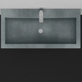 Toxey Rectangular Cast Concrete Vessel Sink - Copper Green