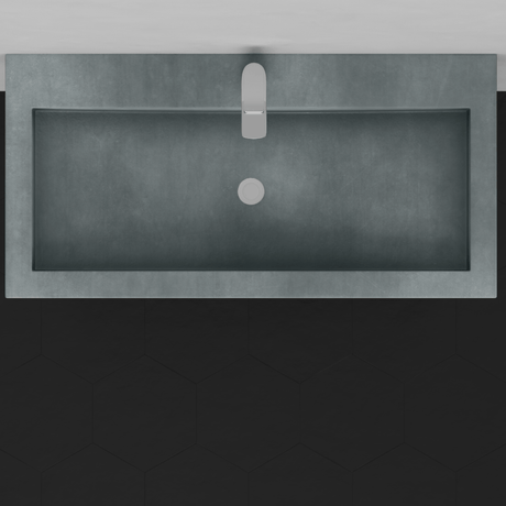 Toxey Rectangular Cast Concrete Vessel Sink - Copper Green