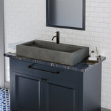 Toxey Rectangular Cast Concrete Vessel Sink - Dusk Grey