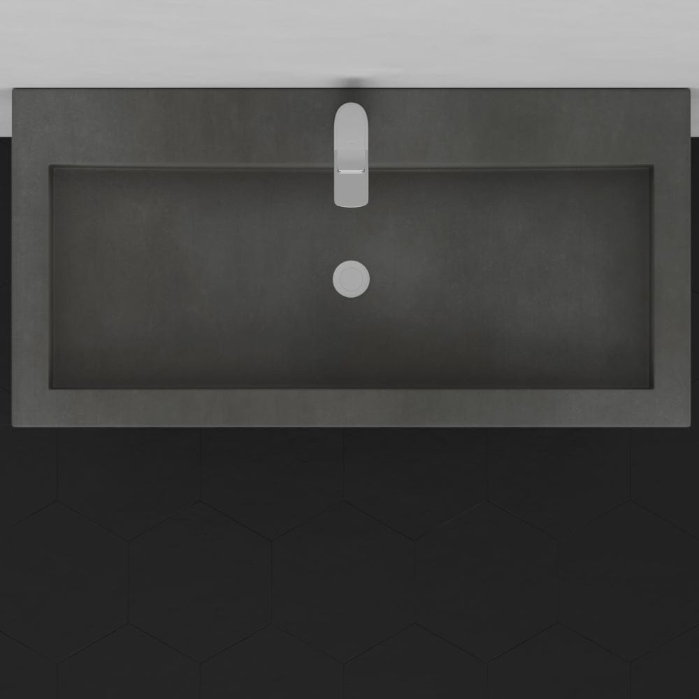 Toxey Rectangular Cast Concrete Vessel Sink - Dusk Grey