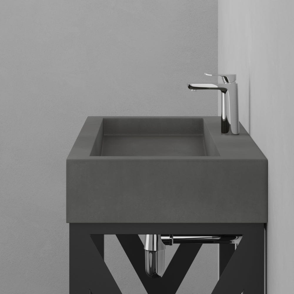 Toxey Rectangular Cast Concrete Vessel Sink - Dusk Grey