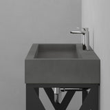Toxey Rectangular Cast Concrete Vessel Sink - Dusk Grey