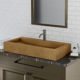 Toxey Rectangular Cast Concrete Vessel Sink - Vintage Brown