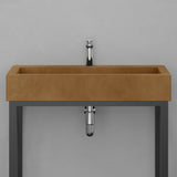 Toxey Rectangular Cast Concrete Vessel Sink - Vintage Brown
