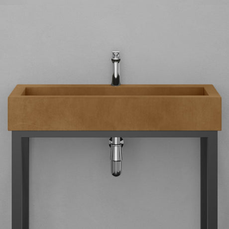 Toxey Rectangular Cast Concrete Vessel Sink - Vintage Brown