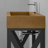 Toxey Rectangular Cast Concrete Vessel Sink - Vintage Brown