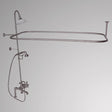 Traditional Deck-Mount Tub Faucet with Metal Hand Shower, Shower Rod, Riser and Shower Head
