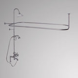 Traditional Deck-Mount Tub Faucet with Metal Hand Shower, Shower Rod, Riser and Shower Head