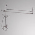 Traditional Deck-Mount Tub Faucet with Metal Hand Shower, Shower Rod, Riser and Shower Head