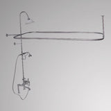 Traditional Deck-Mount Tub Faucet with Metal Hand Shower, Shower Rod, Riser and Shower Head