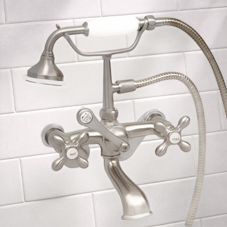 Traditional Wall-Mount Tub Faucet with Hand Shower