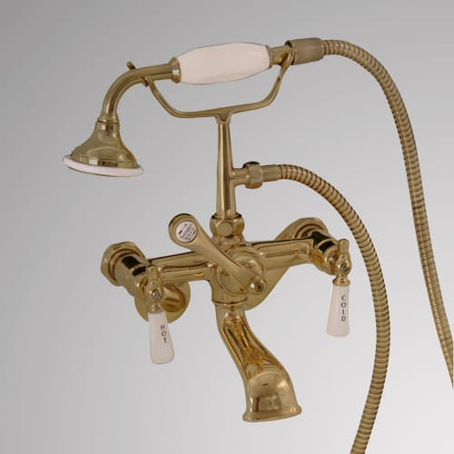 Traditional Wall-Mount Tub Faucet with Hand Shower