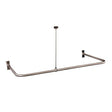 U-Style Solid Brass Shower Rod with Ceiling Support