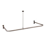 U-Style Solid Brass Shower Rod with Ceiling Support