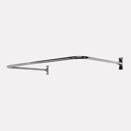 U-Style Solid Brass Shower Rod with Ceiling Support