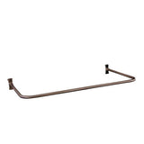 U-Style Solid Brass Shower Rod with Ceiling Support