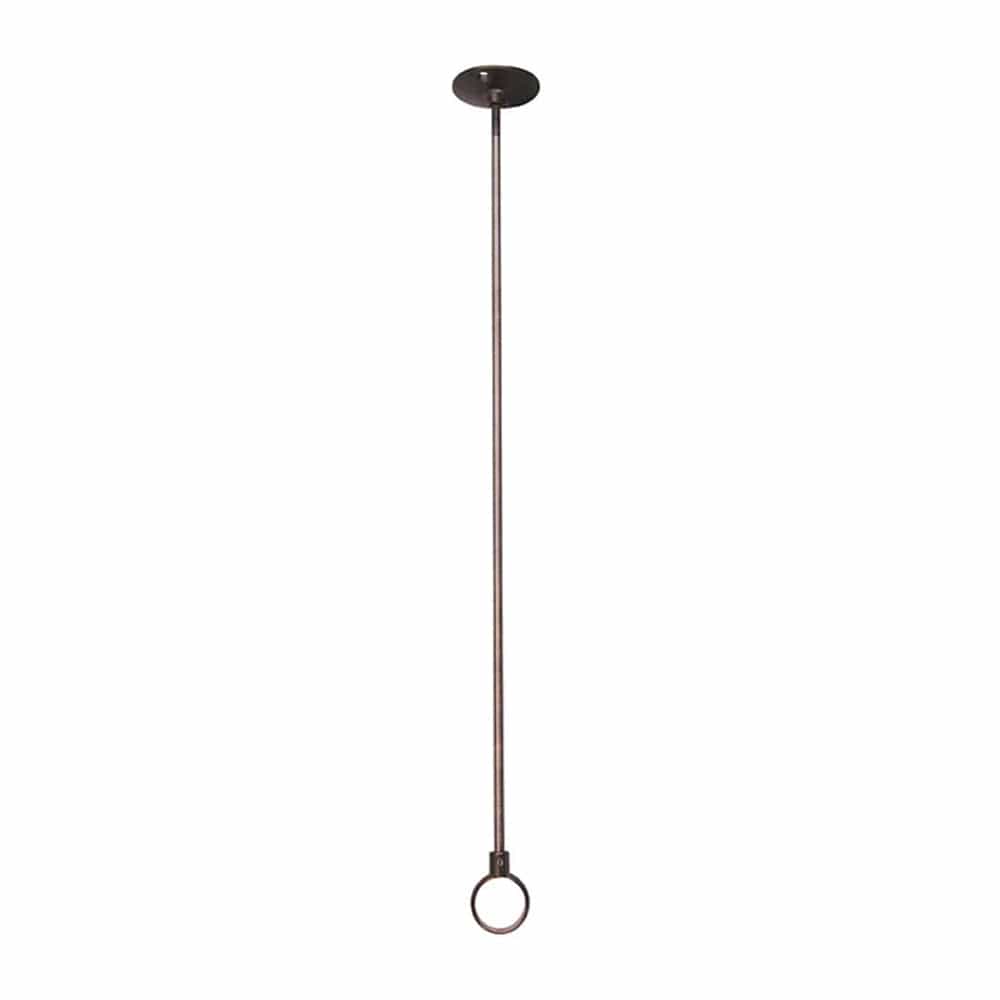 U-Style Solid Brass Shower Rod with Ceiling Support