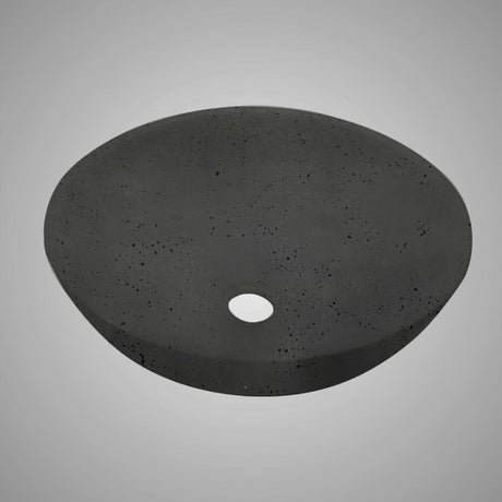 Umper Round Cast Concrete Vessel Sink - Black