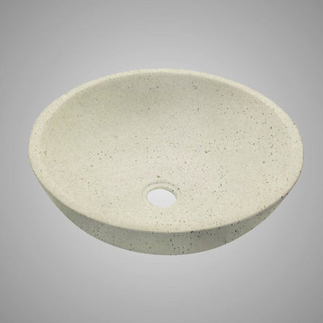 Umper Round Cast Concrete Vessel Sink - Cream